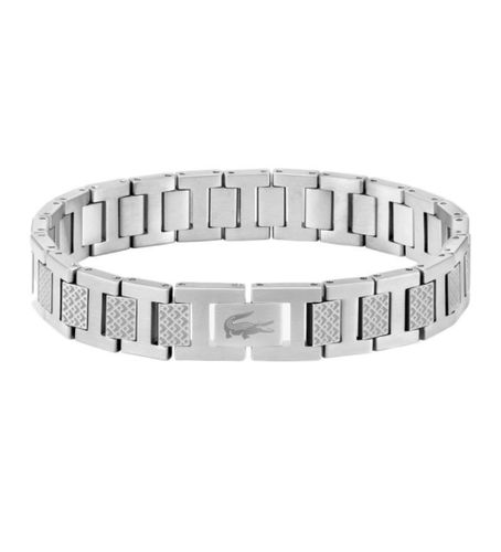 Til mænd. 2040117 Sølvbelagt armbånd med led (OSFA), , Casual, BH, Rustfrit stål - Lacoste - Modalova