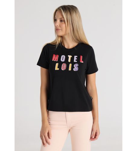 Til kvinder. 423292735 Grafisk T-shirt med bogstaver (XS), Casual, Bomuld, Korte ærmer - Lois Jeans - Modalova