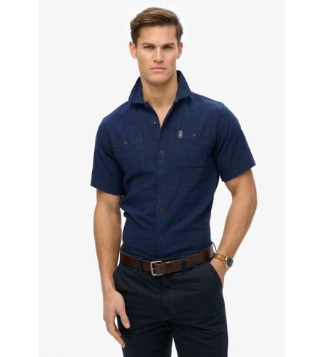 Til mænd. M4010986A Tekstureret kortærmet skjorte Merchant Store (S), Casual, Bomuld, Korte ærmer - Superdry - Modalova