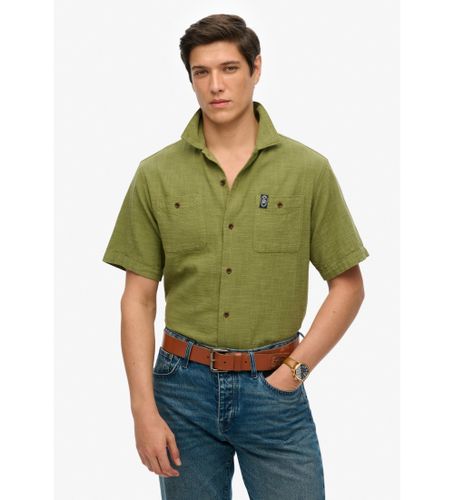 Til mænd. M4010986A Tekstureret kortærmet skjorte Merchant Store (M), Casual, Bomuld, Korte ærmer - Superdry - Modalova