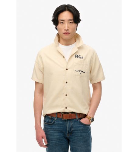 Til mænd. M4011007A Resort Merchant Store skjorte (L), Casual, Linned, Korte ærmer - Superdry - Modalova