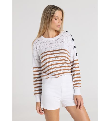 Til kvinder. 453172741 Box Neck Pullover White Untucked Detail (S), , Casual, Bomuld - Lois Jeans - Modalova