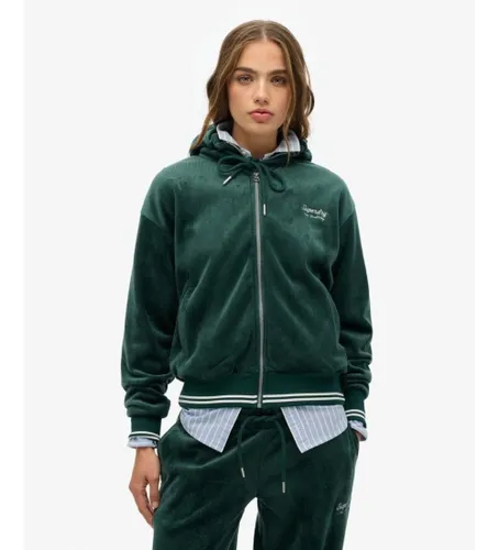 Til kvinder. W2012351A Country Club Velour Hoodie (XS), Casual, Polyester - Superdry - Modalova