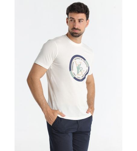 Til mænd. 650437238 T-shirt med , rund grafik (S), Casual, Bomuld, Korte ærmer - Victorio & Lucchino, V&L - Modalova