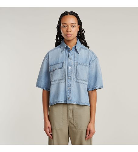 Til kvinder. D26294-D539-G342 Remix skjorte (S), Casual, Bomuld, Denim, Korte ærmer - G-Star - Modalova