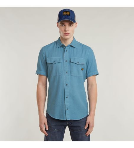 Til mænd. D19751-D454-H055 Marine Slim skjorte (S), Casual, Korte ærmer, Økologisk bomuld, Bæredygtig - G-Star - Modalova