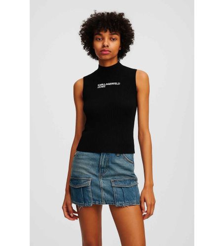 Til kvinder. A3W18013 ribbet top (XS), Casual, Riflet, Uden ærmer/stropper - Karl Lagerfeld - Modalova