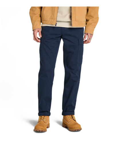 Til mænd. TB0A2PG94331 Navy Brookline Twill Cargo-bukser (32/32), Casual, Økologisk bomuld, Bæredygtig, Blå - Timberland - Modalova