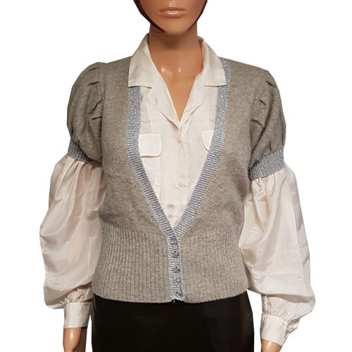 Gilet veste T 34/36 en lainage et fil argenté - 3 suisses - Modalova