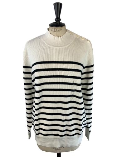 Pull style marinière à col montant boutonnable — et noir — Taille L - Celio - Modalova
