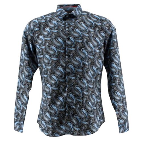 Chemise marine imprimé - Yves Enzo - taille L - Label Emmaus - Modalova