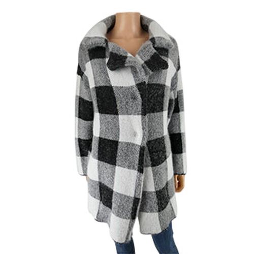 Gilet en maille douce et chaude à carreaux noir/ - Women - Taille M - Label Emmaus - Modalova