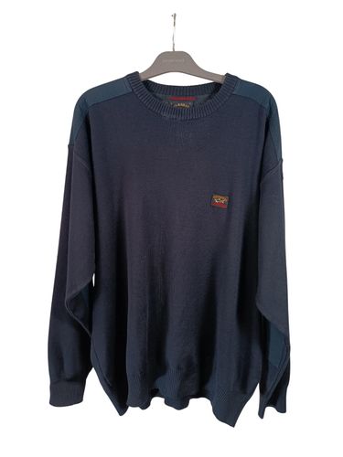 Pull Paul & Shark Yachting 918 XL gris anthracite laine col rond empiècements - Label Emmaus - Modalova