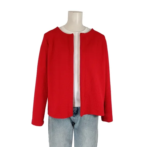 Gilet texturé coupe droite manches longues - Label Emmaus - Modalova