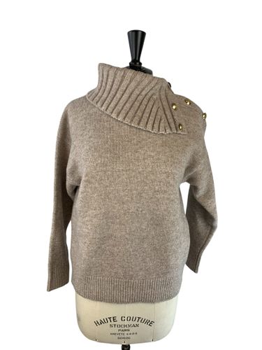 Riu Paris - Pull col montant boutons dorés - chiné - Neuf d'invendu Riu - Taille M - Label Emmaus - Modalova