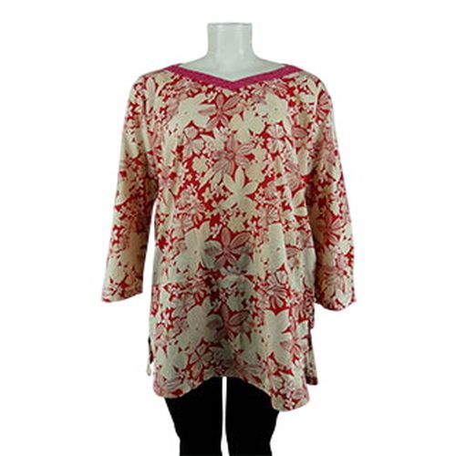 Blouse imprimé fleurs - Blanche porte - Taille 50 - Label Emmaus - Modalova