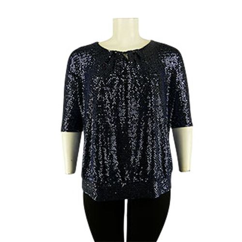 Blouse marine imprimé paillettes - Taille 5 - Toscane - Modalova