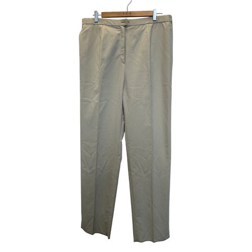 Pantalon tailleur en taille élastique rayé tons vert sauve clair / - Modèle disco - Taille 48 - Karting - Modalova