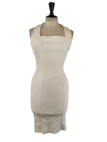 Chantal Thomass — Robe fourreau vintage en velours côtelé avec boutons au dos — cassé — Taille 40 FR (se référer aux mesures, conviendrait - Label Emmaus - Modalova