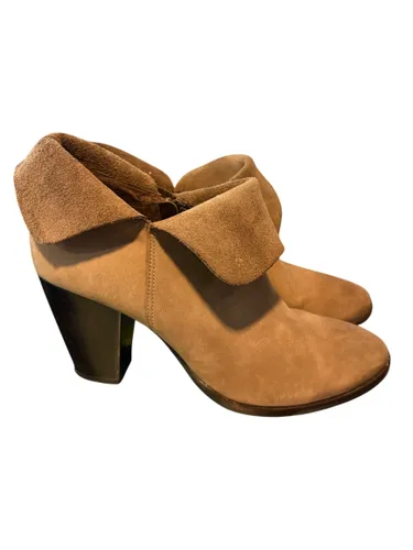 Bottines à talons en cuir suédé camel — Pointure 40 - San Marina - Modalova