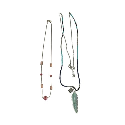 Lot de 2 colliers de Plume perles rocailles turquoise howlite et vintage élégant chic - Label Emmaus - Modalova