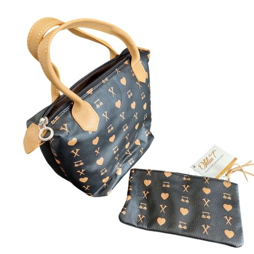 Sac à Main et Pochette en cuir "OfeliaT" Neufs avec Étiquette Thème Golf et Cœurs // - Label Emmaus - Modalova