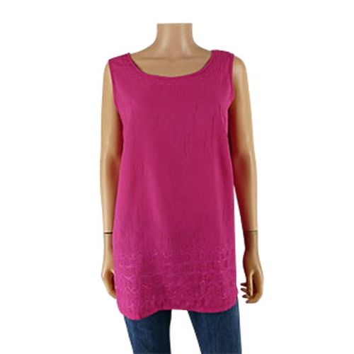 Débardeur imprimé broderie - Taille 42 - Fuchsia - Modalova