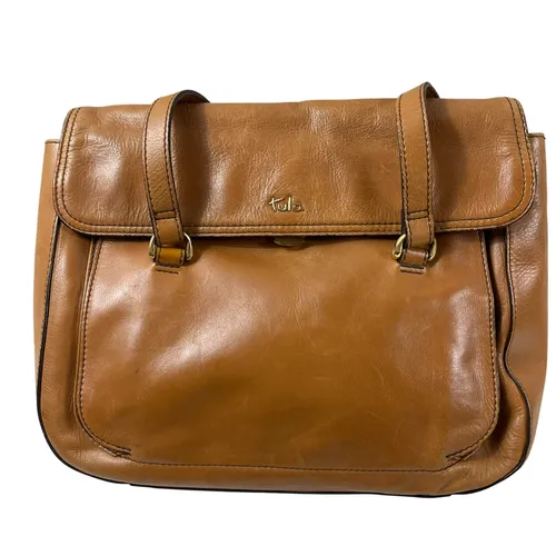 Sac à main TULA en cuir camel - Label Emmaus - Modalova