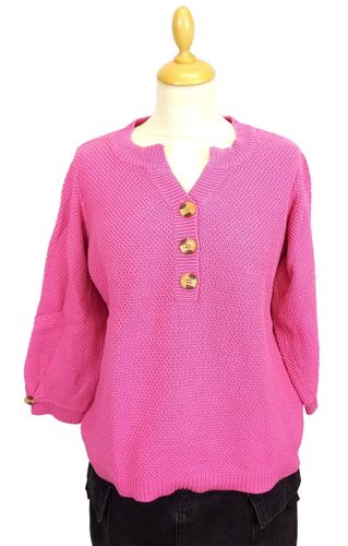 Pull gros boutons beige marron M3-4 - Blancheporte - Modalova