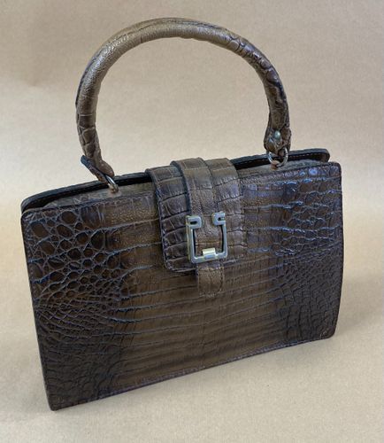 Sac à main vintage en crocodile C.O.D. Paris des années 50-60 - Label Emmaus - Modalova