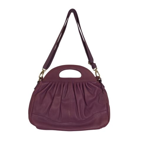 Sac à mains SABRINA cuir mauve - Label Emmaus - Modalova