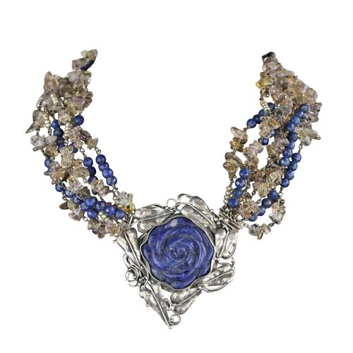 Collier Artisanat - , Sodalite, Quartz et Perles - Label Emmaus - Modalova