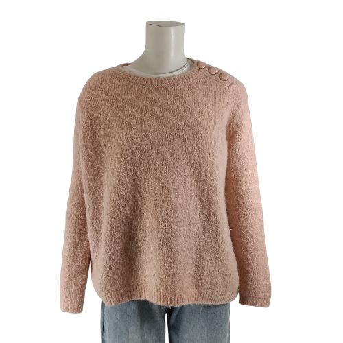 Pull mohair laine poudré T0 – boutons épaule cocooning hiver - Des Petits Hauts - Modalova