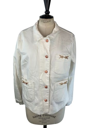 Veste en denim avec boutons et maillons cuivrés — — Neuf d'invendu Riu — Taille 38 (S / M) - Label Emmaus - Modalova