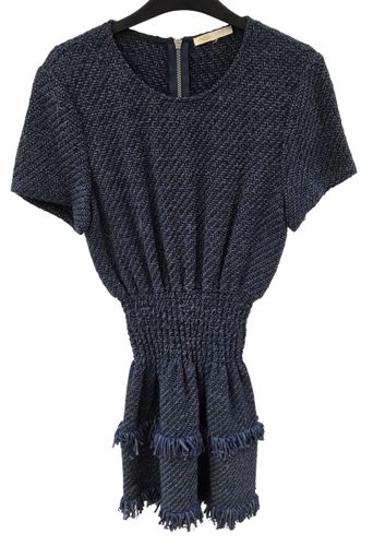 Robe courte marine en tweed / maille structurée - Taille 40 - Maje - Modalova