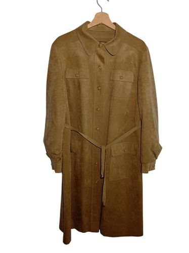 Manteau Long Ginogiardino Suédine Camel (T7041) - Label Emmaus - Modalova