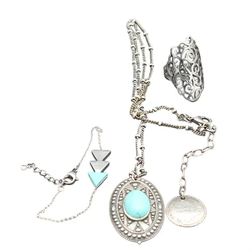 Collier Shabada bracelet bague en acier - Label Emmaus - Modalova