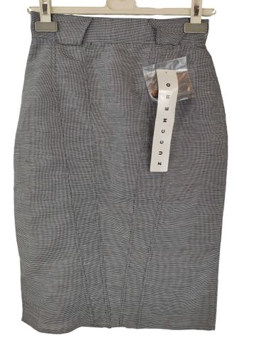 Zucchero — Jupe crayon vintage motif carreaux et noir avec surpiqures —32 FR (36 IT) - Label Emmaus - Modalova