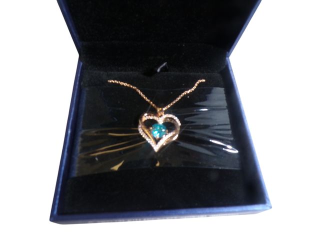 Collier CDE cœur turquoise et cristaux - Neuf avec écrin - Label Emmaus - Modalova