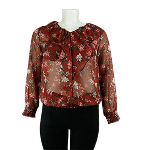 Blouse brique imprimé fleurs - Bodyflirt - Taille 44 - Label Emmaus - Modalova