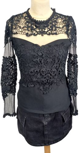 Haut noir dentelle "LULUMARY" T 1 - Lulumary - Modalova
