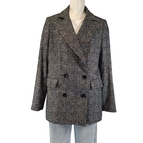 Blazer prince-de-galles taille 42 double boutonnage coupe droite - Sisley - Modalova