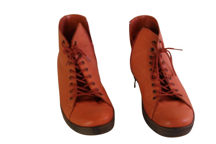 Paire de bottines à lacets fermeture éclair en cuir - Label Emmaus - Modalova