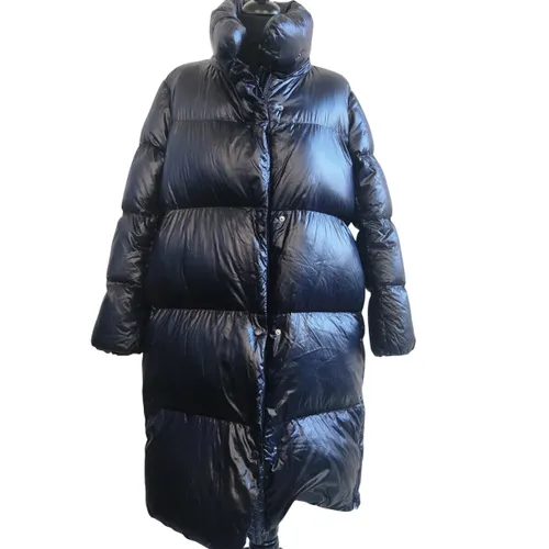 Doudoune longue matelassée marine brillante — taille 36 - Comptoir des Cotonniers - Modalova