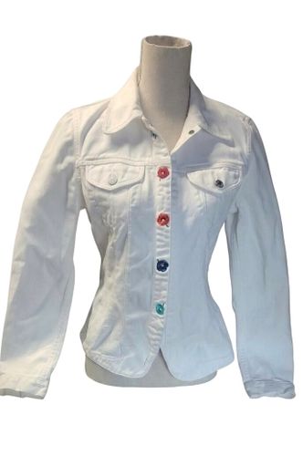 Veste en jean blanche Jeans brodée - Taille 38 Vintage) - Kenzo - Modalova