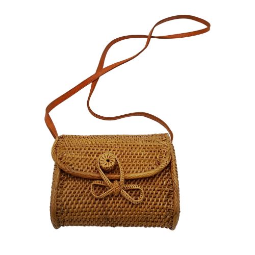 Sac balinais - Rotin et cuir - Tressé à la main - Label Emmaus - Modalova