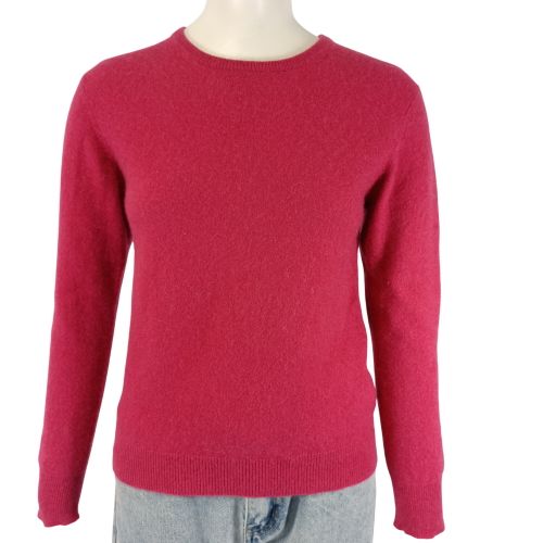 Pull cachemire Éric Bompard framboise col rond XS/S - Label Emmaus - Modalova