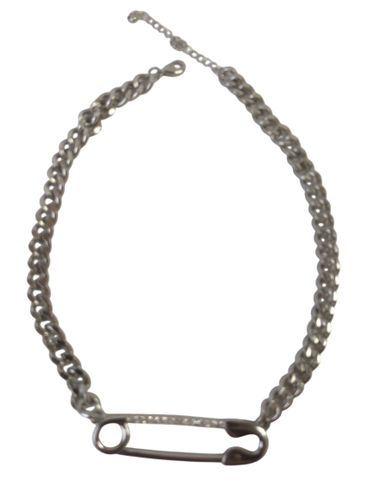 Collier-ras-de-cou épingle à nourrice en acier - Label Emmaus - Modalova