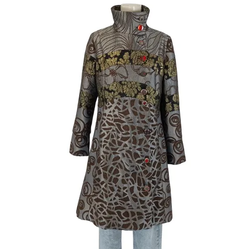 Manteau taille 42 – Long brodé , imprimé graphique, geisha - Desigual - Modalova
