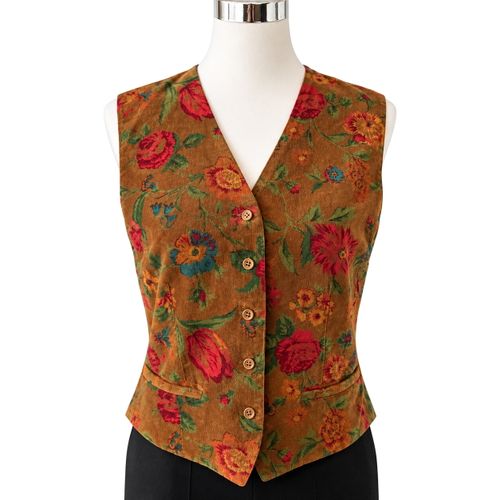 Gilet vintage - Velour /camel - Taille M - Kenzo - Modalova